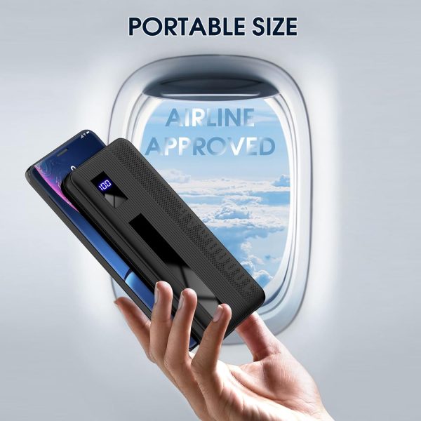 Dbasne Portable Charger, 10000mAh Ultral Slim Power Bank 3A Fast Charging, LED Display Phone Battery Pack Compatible with iPhone 16 15 14 13 Pro Samsung S23 Google iPad Tablet, etc (Lava Black) - Image 6