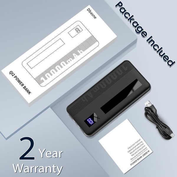 Dbasne Portable Charger, 10000mAh Ultral Slim Power Bank 3A Fast Charging, LED Display Phone Battery Pack Compatible with iPhone 16 15 14 13 Pro Samsung S23 Google iPad Tablet, etc (Lava Black) - Image 7