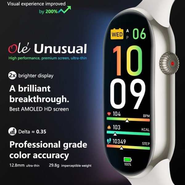 FITVII Ole Fitness Tracker with 24/7 Heart Rate and Blood Pressure Monitor, Blood Oxygen Sleep Tracking Step Calories Counter IP68 Waterproof Activity Tracker for Women Men - Image 2