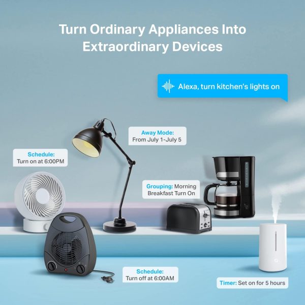 Plug Mini 15A, Smart Home Wi-Fi Outlet Works with Alexa, Google Home & IFTTT, No Hub Required, UL Certified, 2.4G WiFi Only, 4-Pack(EP10P4) , White - Image 4
