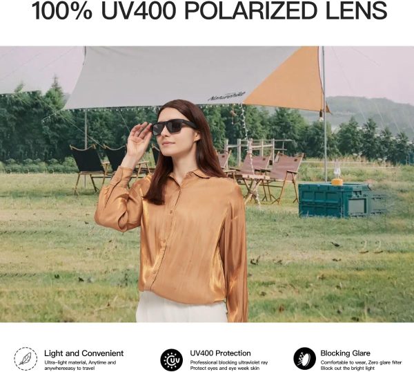 OhO Smart Glasses,Polarized Sunglasses with Bluetooth Speaker,Athletic/Outdoor UV Protection and Voice Control,Unisex (Grey Lens) - Image 5