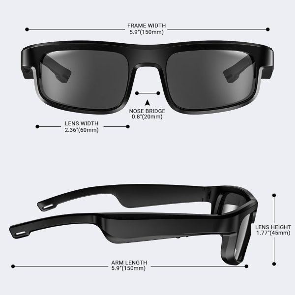 Smart Glasses, Polarized Bluetooth Sunglasses, Built-in Mic & Speakers, Voice Assistant, UV Protection Audio Sun Glass - Image 4
